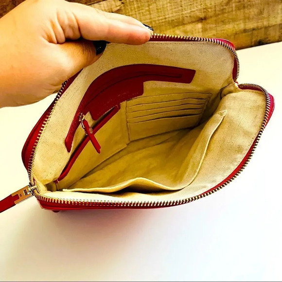 NWOT India Hicks Red Clutch Insider Cosmetic Bag - Red - Picture 6 of 10